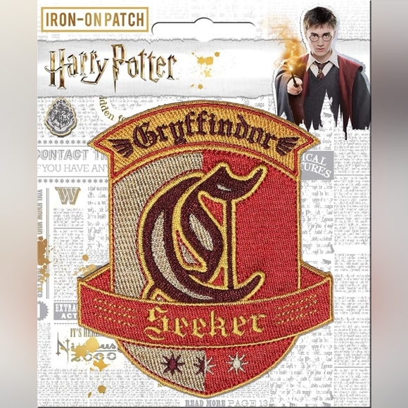 Harry Potter Iron On Patch Gryffindor Seeker Red & Yellow Patch NWT - Picture 8 of 8